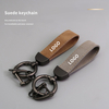 Leather Loop Keychain With 3 Keyrings and 1 Screwdriver