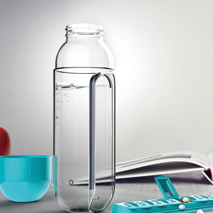Portable Plastic Pill Box And Water Cup 2-in-1