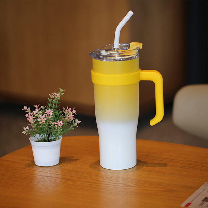 40oz Large Capacity Car Stainless Steel Cup With Straw