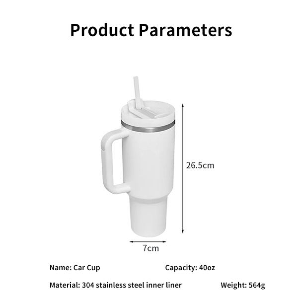 40oz Stainless Steel Car Cup Ice Bully Cup With Straw Thermos Cup