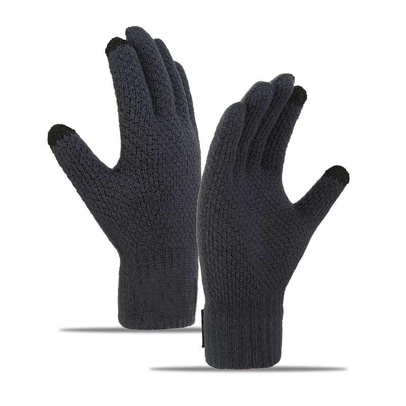 Wool Gloves Cycling For Men Plus Fleece Thickening