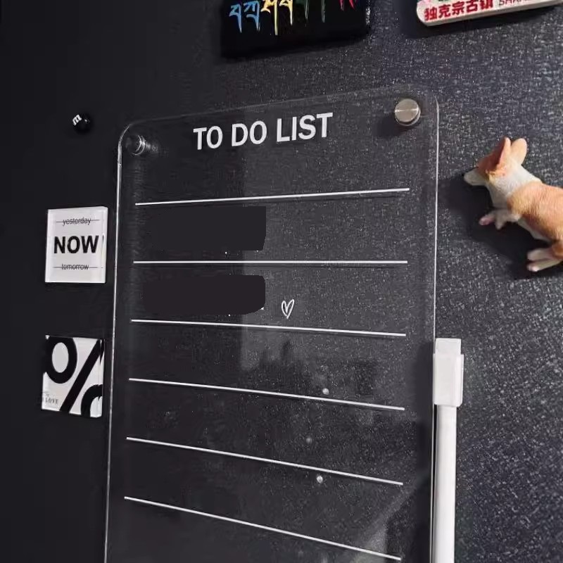 Fridge Magnetic Clear Acrylic Weekly Planner Board Dry Erase