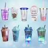 16oz Mulitcolor LED Straw Cups