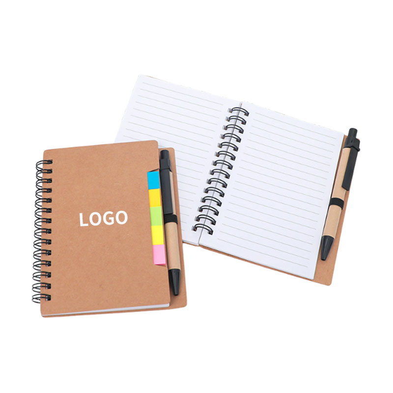 Premium Spiral Sticky Notes Notebook With Pen Set