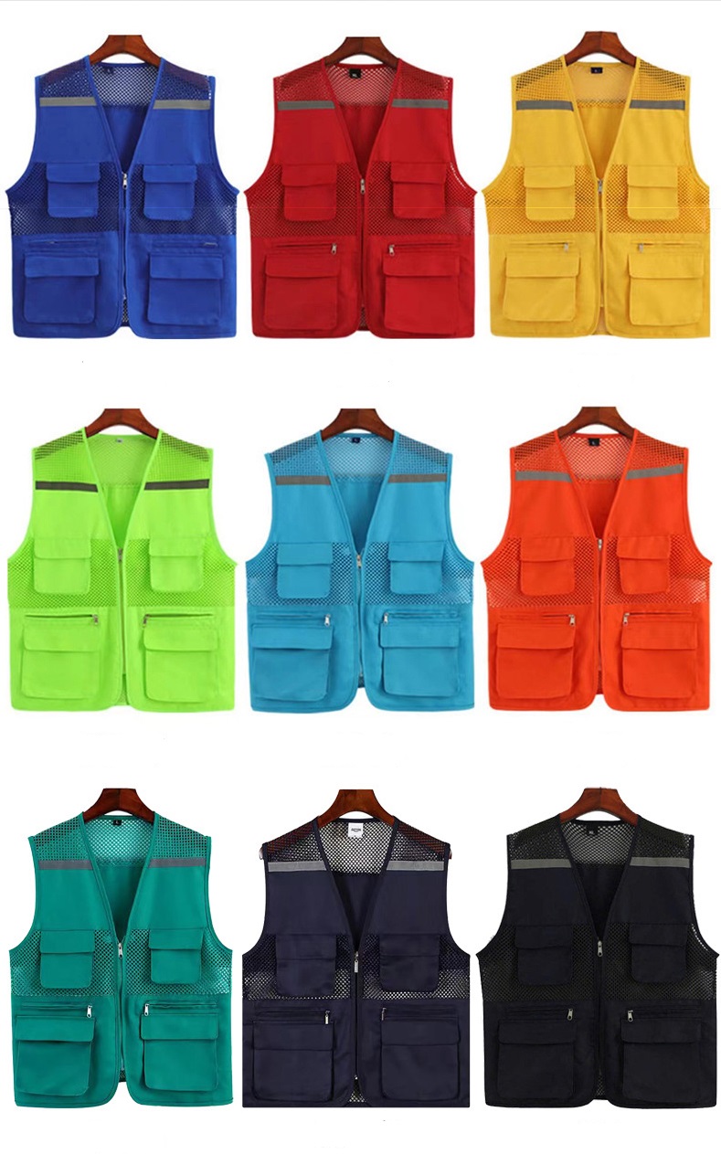 Reflective Pocket Safety Vest High Visibility Work Shirt