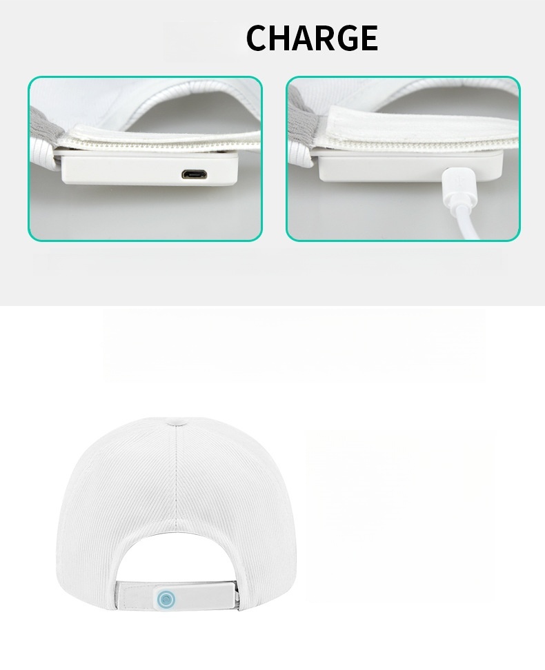 Colorful LED Fiber Optic Rechargeable Baseball Caps Hats