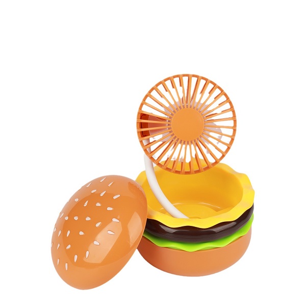 Hamburger Shape Foldable Electric Fan with Mirror